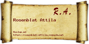 Rosenblat Attila névjegykártya